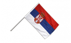 Bandiera da asta Serbia con stemmi - 60 x 90 cm