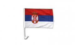 Bandiera per auto Serbia con stemmi - 30 x 40 cm