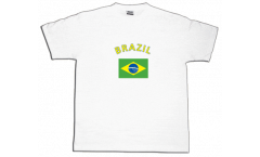 T-Shirt Brasile, bianca, taglia S, Round-T