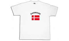 T-Shirt Danimarca, bianca, taglia L, Round-T