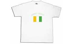 T-Shirt Costa d'Avorio, bianca, taglia S, Round-T