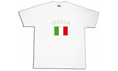 T-Shirt Italia, bianca, taglia M, Round-T