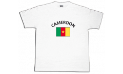 T-Shirt Camerun, bianca, taglia M, Round-T