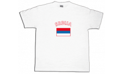 T-Shirt Serbia, bianca, taglia S, Round-T