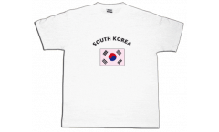 T-Shirt Corea del sud, bianca, taglia S, Round-T