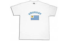 T-Shirt Uruguay, bianca, taglia S, Round-T