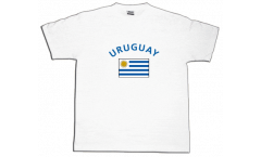 T-Shirt Uruguay, bianca, taglia L, Round-T