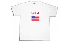 T-Shirt USA, bianca, taglia S, Round-T