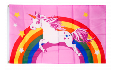 Bandiera Unicorno rosa con arcobaleno