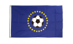 Bandiera Unione Europea EU con pallone da calcio