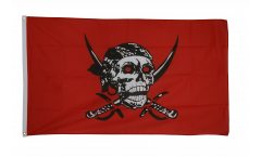 Bandiera Pirata su un panno rosso