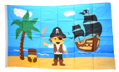 Bandiera Pirata Isola con tesoro