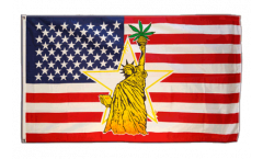 Bandiera USA Statua della Libertà Cannabis