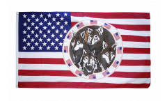 Bandiera USA con 4 lupi