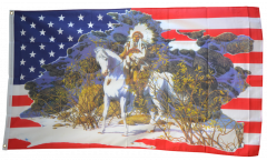 Bandiera USA con capo indiani