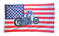 Bandiera USA con moto senza aquila