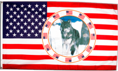 Bandiera USA con lupo