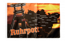 Bandiera Germania Ruhrpott Región del Ruhr con orlo