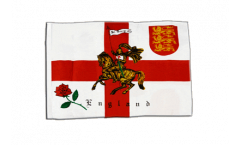 Bandiera Inghilterra con cavaliere con orlo