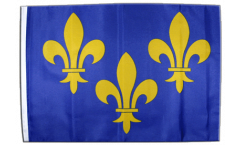 Bandiera Francia Ile de France stemma giglio con orlo