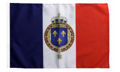 Bandiera Francia stemma regale con orlo