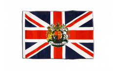 Bandiera Regno Unito con stemmi con orlo