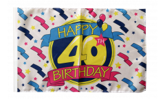 Bandiera Happy Birthday 40 con orlo