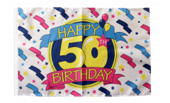 Bandiera Happy Birthday 50 con orlo