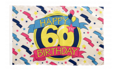 Bandiera Happy Birthday 60 con orlo
