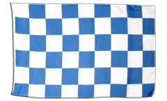 Bandiera a quadri blu-bianchi con orlo