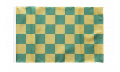 Bandiera a quadri verde-gialli con orlo