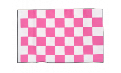 Bandiera a quadri rosa-bianchi con orlo