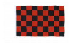 Bandiera a quadri rossi-neri con orlo