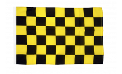 Bandiera a quadri neri-gialli con orlo