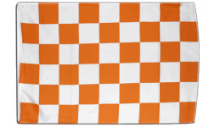 Bandiera a quadri bianchi-arancione con orlo