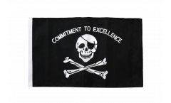 Bandiera Pirata Commitment to excellence con orlo