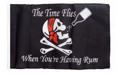 Bandiera Pirata The Time Flies When You are Having Rum con orlo
