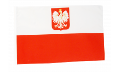 Bandiera Polonia con aquila con orlo