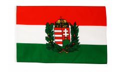 Bandiera Ungheria con stemmi con orlo