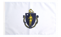 Bandiera USA Massachusetts con orlo