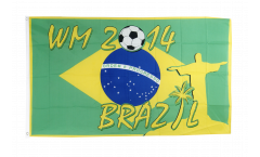 Bandiera Calcio 2014 Brasile verde