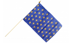 Bandiera da asta Francia stemma giglio, blu