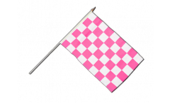 Bandiera da asta a quadri rosa-bianchi