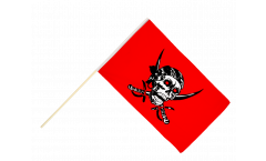 Bandiera da asta Pirata su un panno rosso