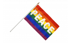 Bandiera da asta Arcobaleno con PEACE