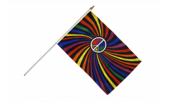 Bandiera da asta Arcobaleno Peace Swirl