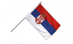 Bandiera da asta Serbia con stemmi