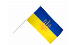 Bandiera da asta Ucraina con stemmi