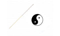 Bandiera da asta Ying Yang, bianca