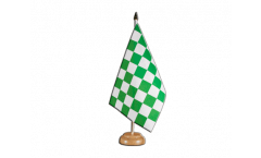 Bandiera da tavolo a quadri verde-bianchi